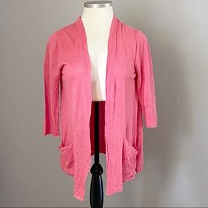 J. Jill 100% Linen Salmon Open Front Cardigan Sz M